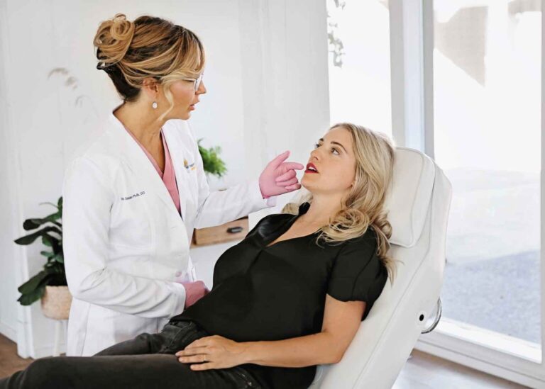 Patient undergoing a Vbeam pulsed dye laser appointment in Bend